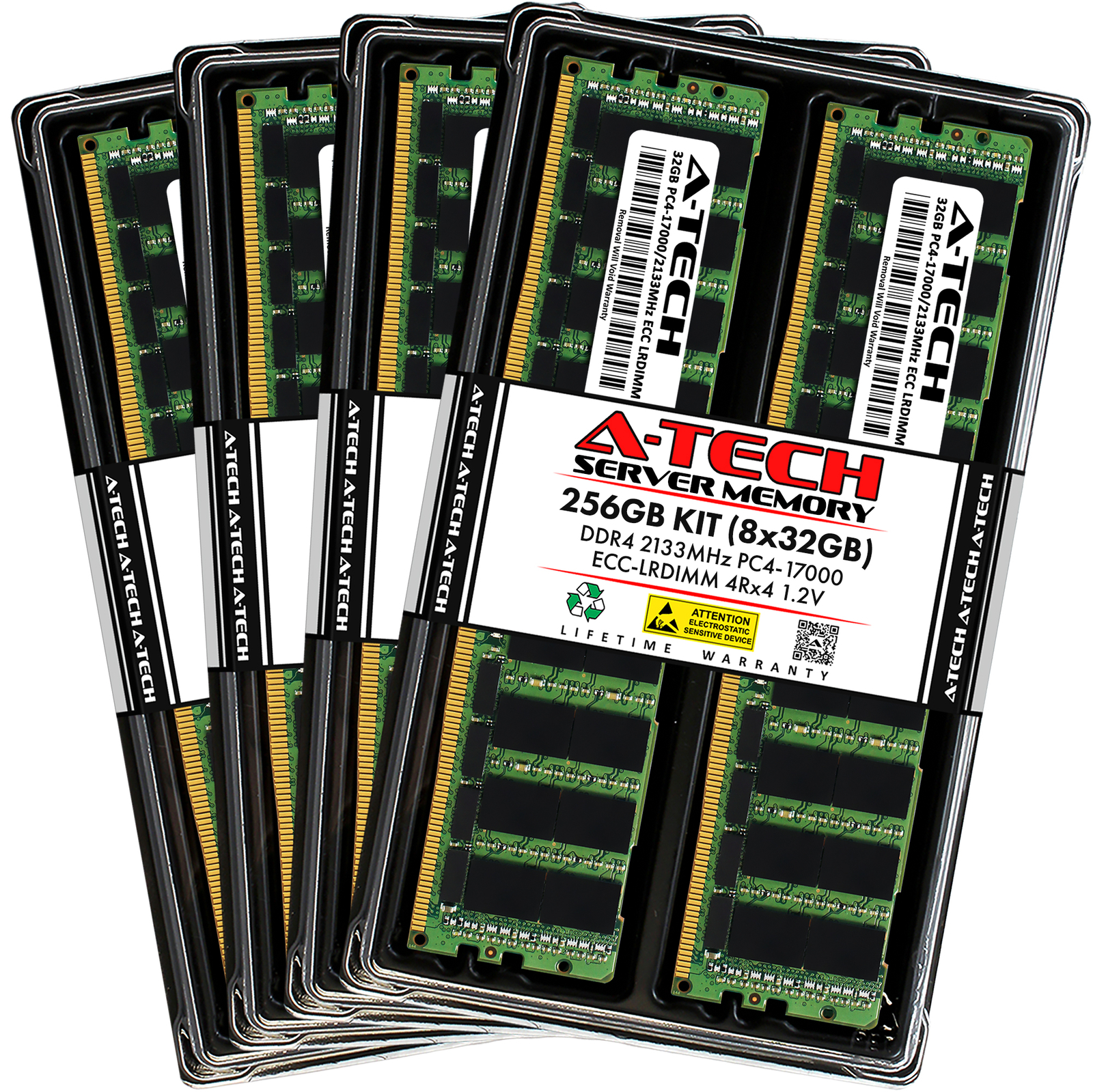 A-Tech 256GB 8x 32GB 4Rx4 PC4-17000L DDR4 2133 MHz ECC LRDIMM Server Memory RAM A-Tech 256GB 8x 32GB 4Rx4 PC4-17000L DDR4 2133 MHz ECC LRDIMM Server Memory RAM