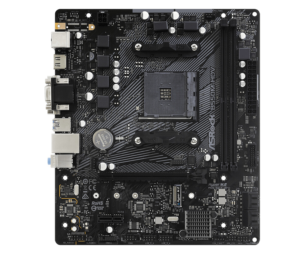 Asrock B550M-HDV AM4 Micro ATX DDR4-SDRAM Motherboard Asrock B550M-HDV AM4 Micro ATX DDR4-SDRAM Motherboard