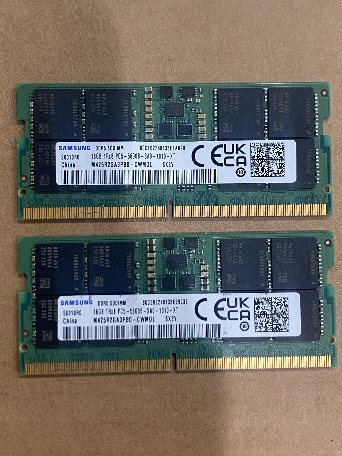Samsung 32GB (2x16GB) DDR5-5600 SODIMM Laptop RAM PC5-5600B M425R2GA3BB0-CWMOL