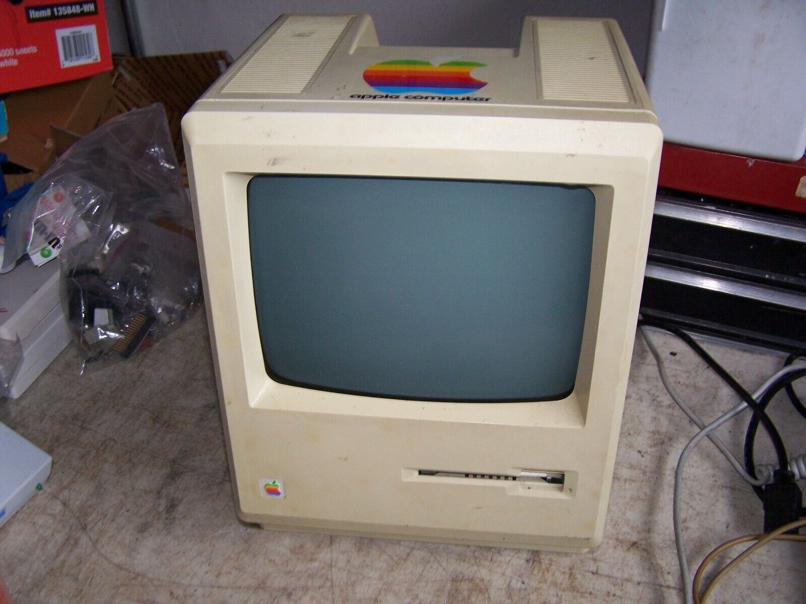 Apple Macintosh 128K M0001 Computer with 128K Label -  Estate Sale SOLD AS IS