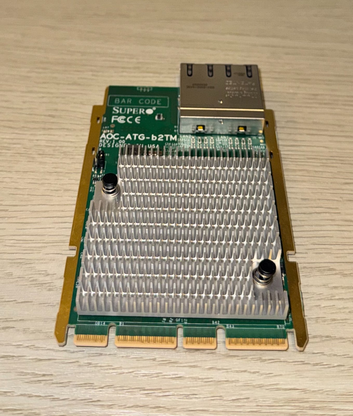 Supermicro AOC-ATG-b2TM AIOM Dual 10GbE RJ45 10GBase-T NIC Broadcom BCM57416 Supermicro AOC-ATG-b2TM AIOM Dual 10GbE RJ45 10GBase-T NIC Broadcom BCM57416