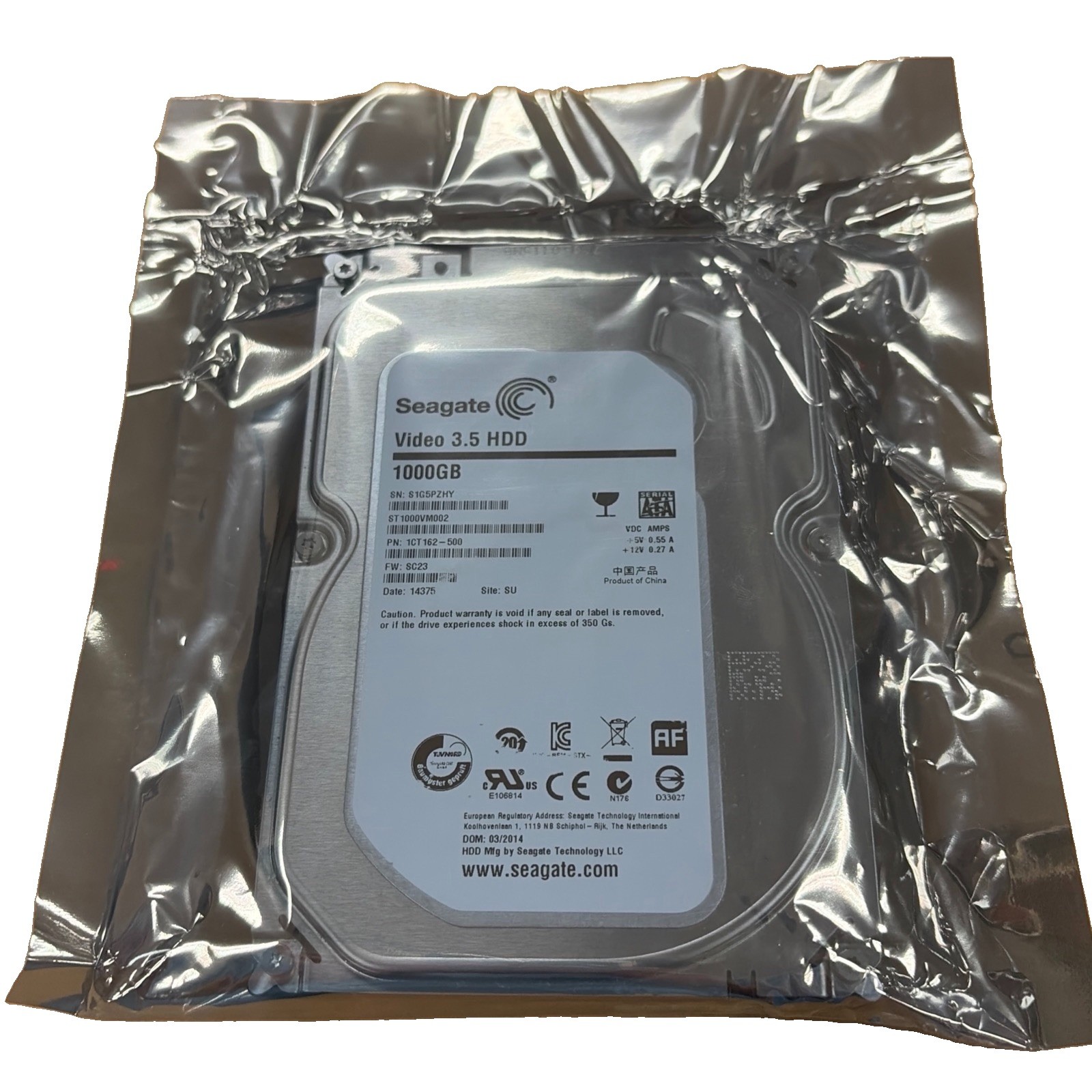 Seagate ST1000VM002 1TB 5900RPM 3.5 Seagate ST1000VM002 1TB 5900RPM 3.5