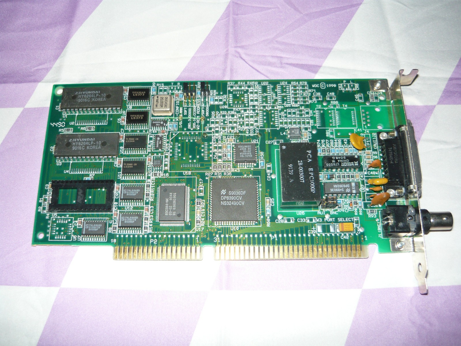 Very Vintage Western Design WD8013EP AUI BNC Ethernet Network Card ISA Used Very Vintage Western Design WD8013EP AUI BNC Ethernet Network Card ISA Used