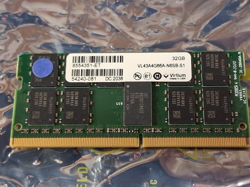 Virtium 32GB DDR4 RDIMM ECC Memory VL43AG66A-N6SB-S1 Virtium 32GB DDR4 RDIMM ECC Memory VL43AG66A-N6SB-S1