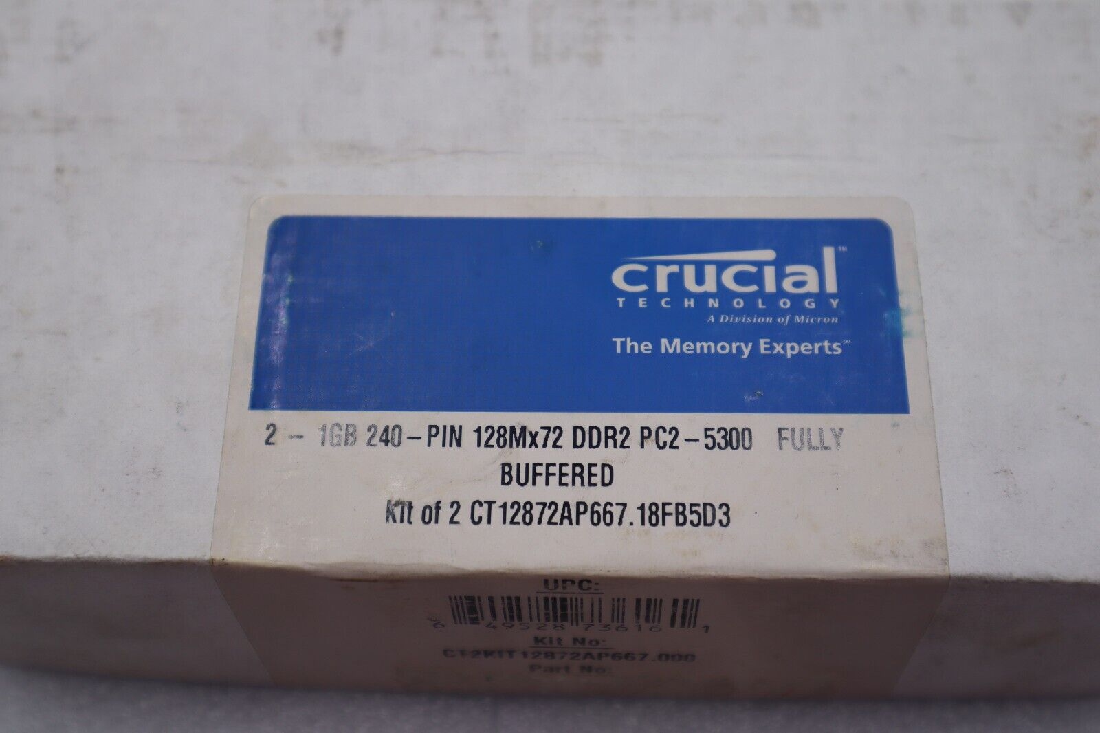 CRUCIAL ct12872ap667 FULLY BUFFERED STOCK #K-1876