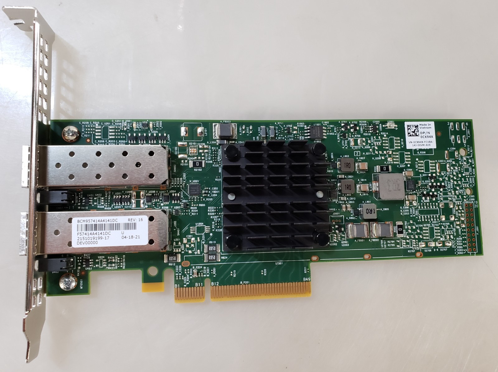 Dell Broadcom 0CX94X Dual Port 25GbE SFP PCIe Network Adapter