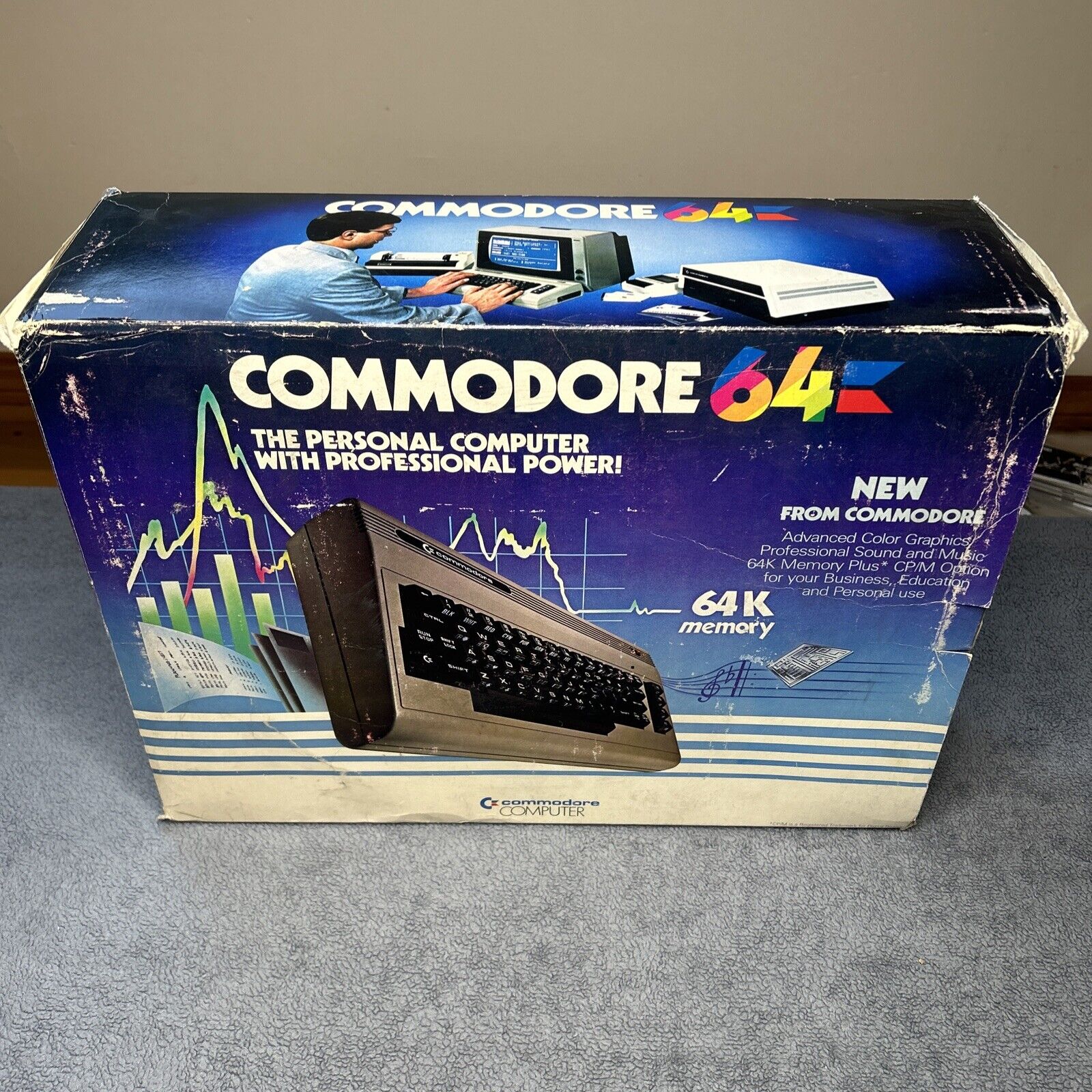 Vintage Commodore 64 Personal Computer Original Box Only No System Foam Insert