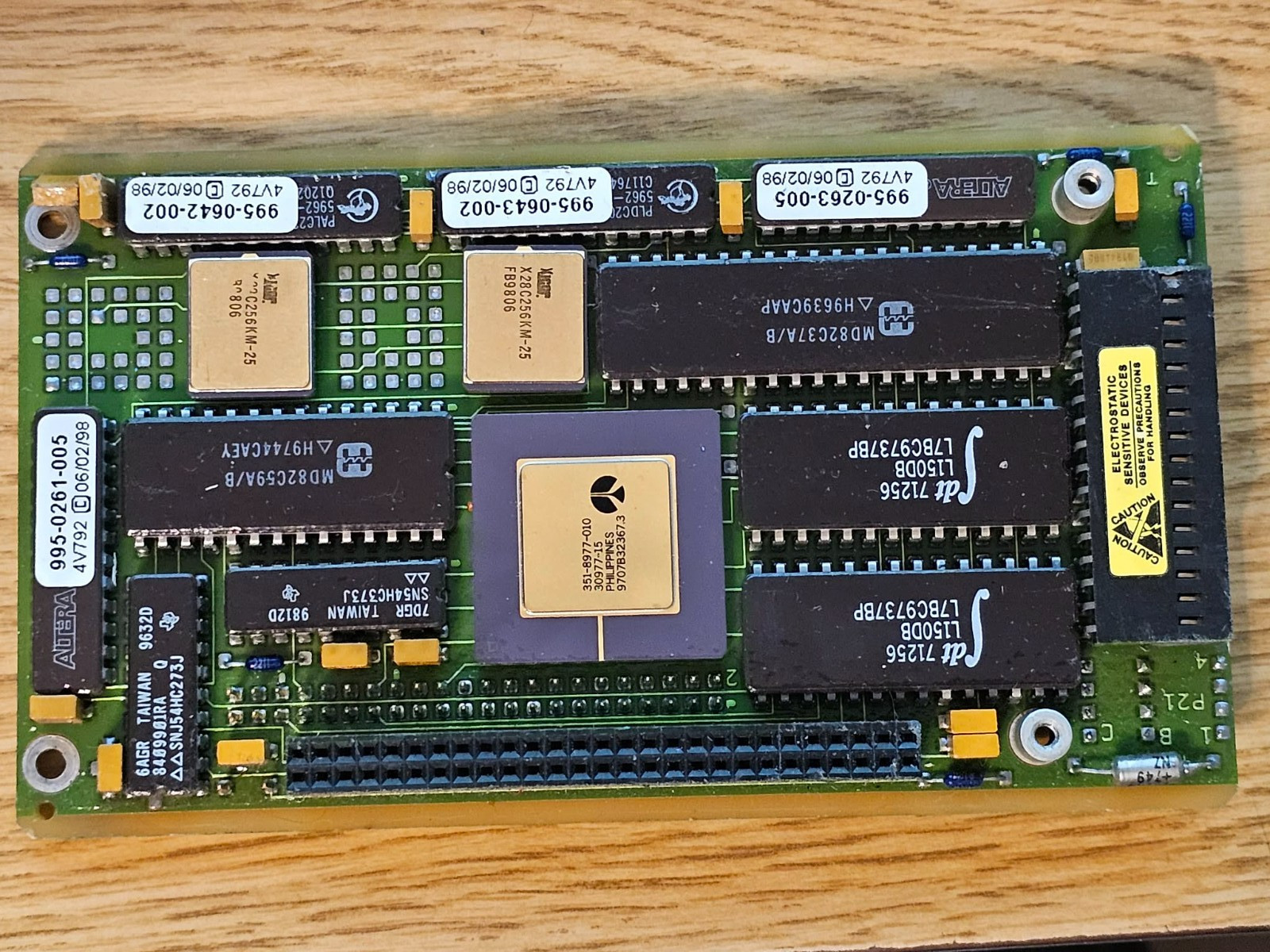 Vintage Military Avionics PCB Philips Ceramic ASIC Gold Lid Aerospace Computer Vintage Military Avionics PCB Philips Ceramic ASIC Gold Lid Aerospace Computer