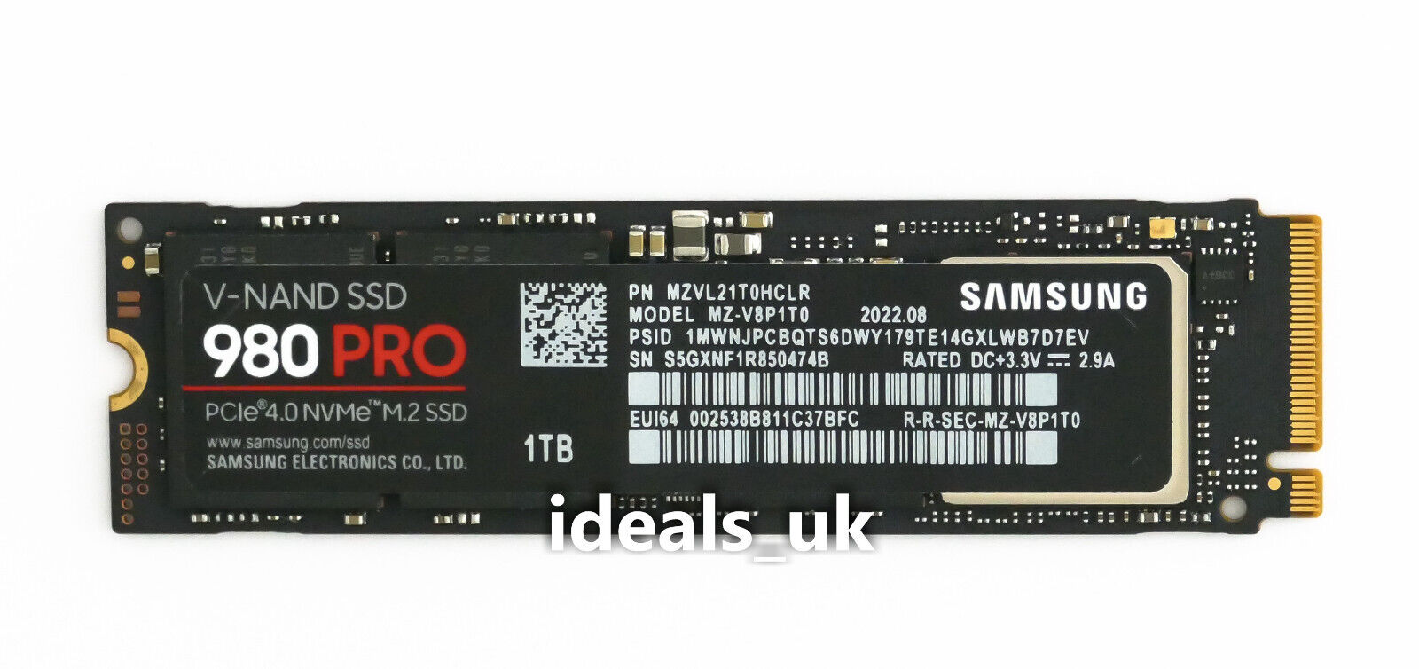 Samsung 980 PRO 1TB M.2 (PCIe 4.0 x4) (MZ-V8P1T0) NVMe Solid State Drive