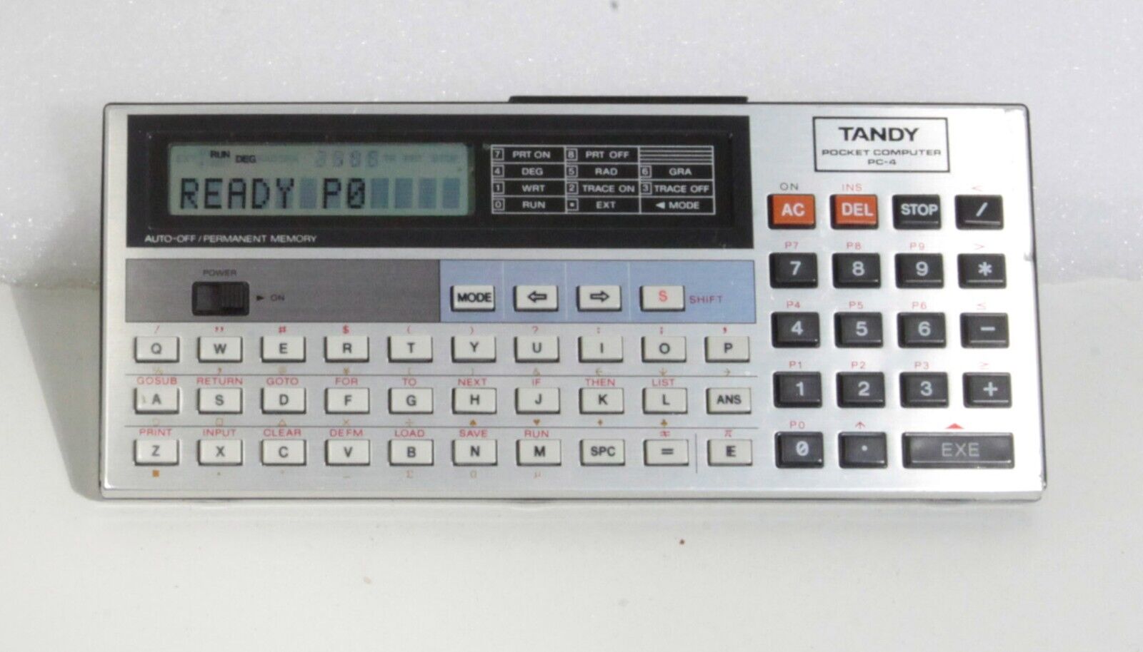 Vintage Tandy Radio Shack Pocket Computer PC-4 with 72pg manual and sleeve