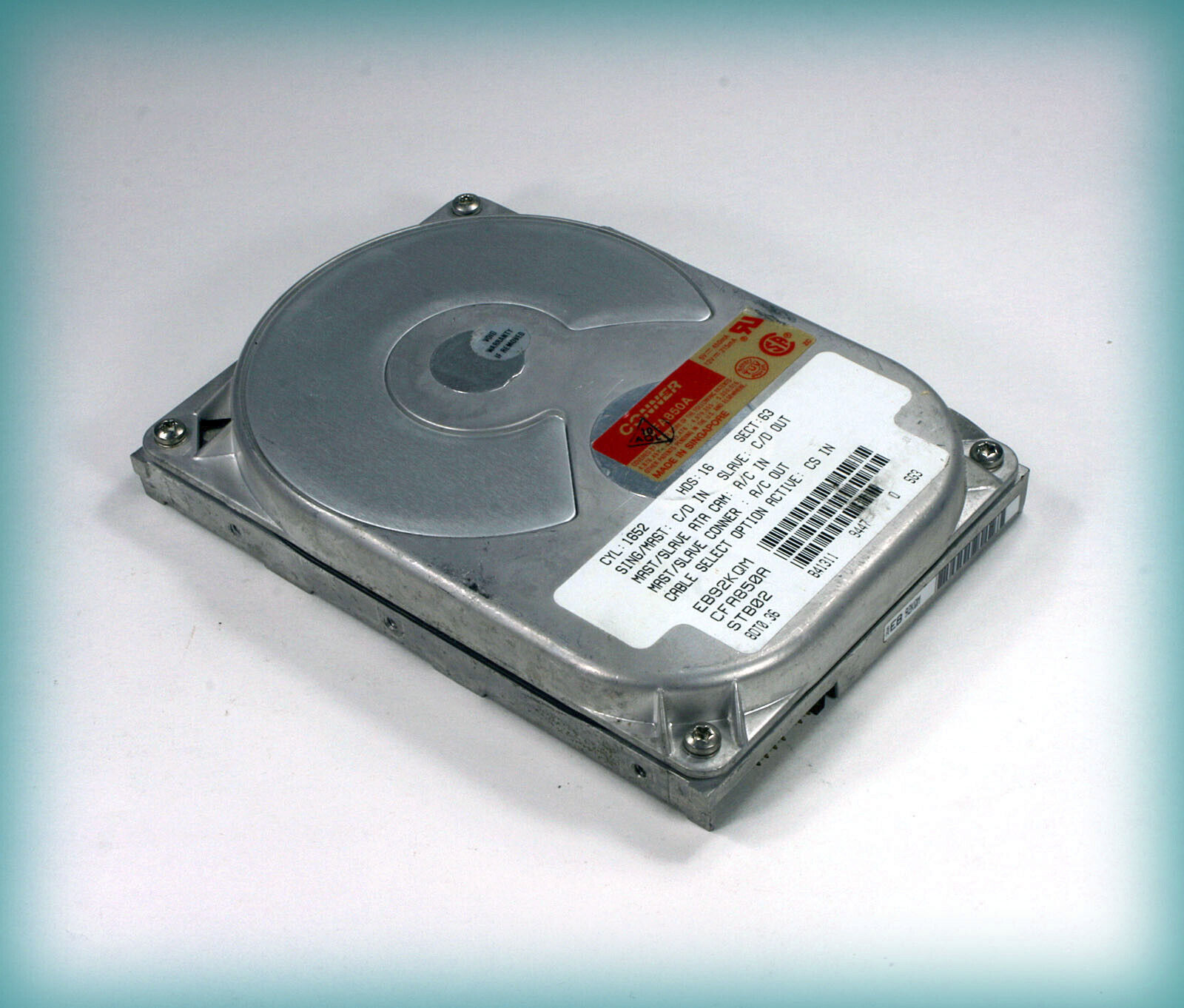 Vintage Conner CFA850A Hard Drive 850MB IDE — Boots to DOS, Bad Sectors