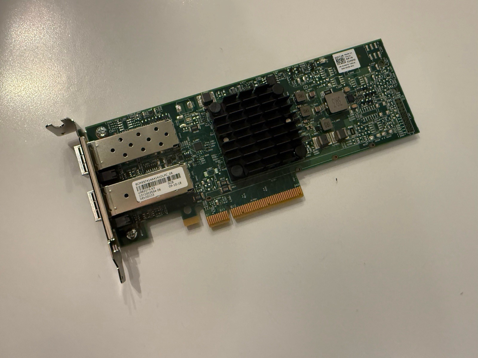 Dell Broadcom 57414 25GbE Dual-Port SFP PCIe Network Card Dell P/N:024GFD Dell Broadcom 57414 25GbE Dual-Port SFP PCIe Network Card Dell P/N:024GFD