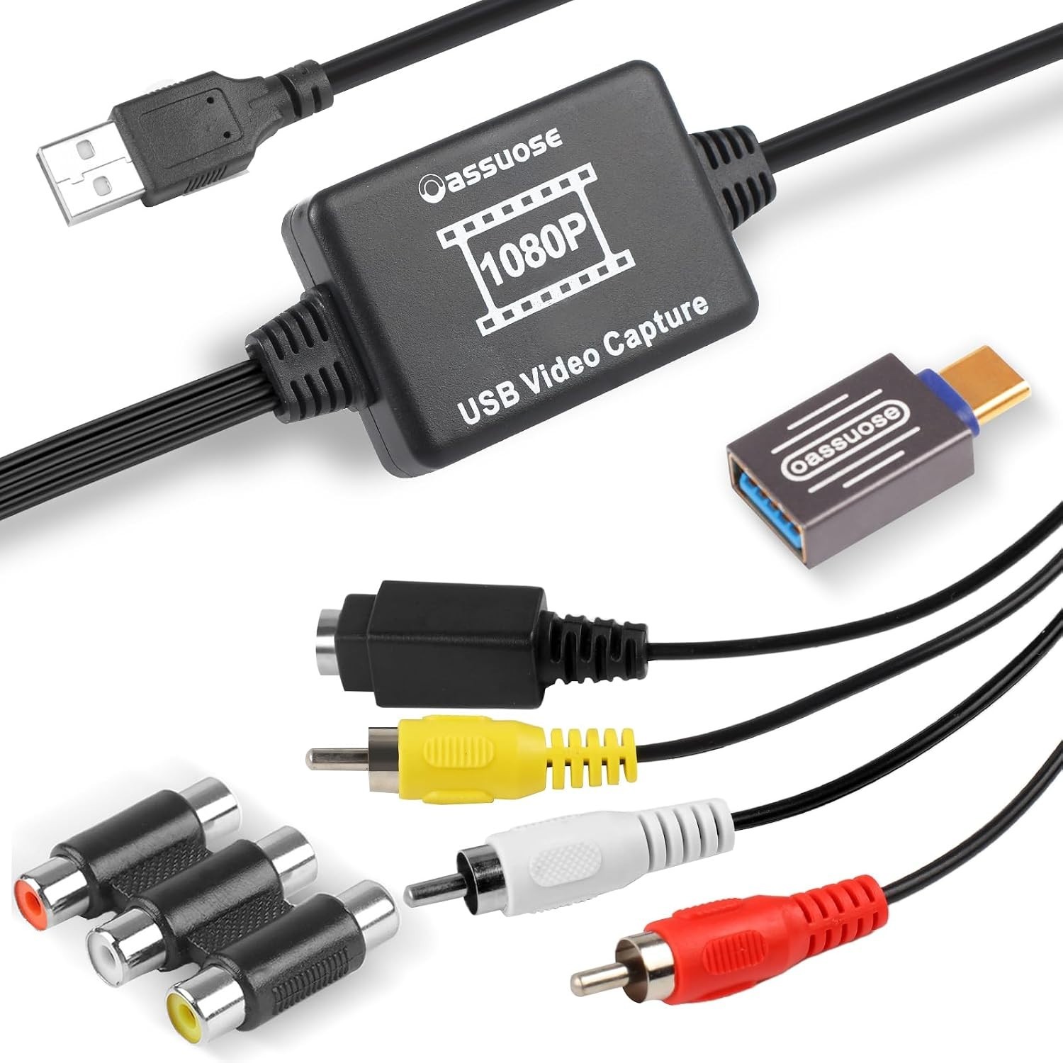 USB RCA AV to Digital Video Converter Capture Card 1080P Audio Transfer Grabber USB RCA AV to Digital Video Converter Capture Card 1080P Audio Transfer Grabber
