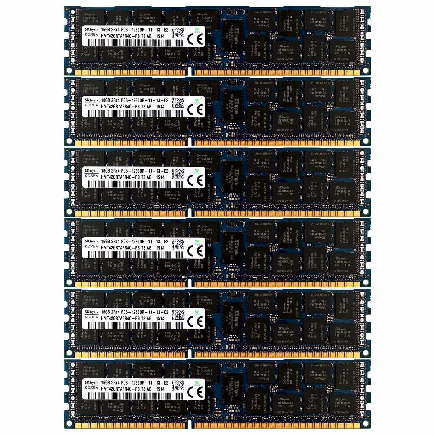 PC3-12800 6x16GB DELL POWEREDGE R320 R420 R520 R610 R620 R710 R820 Memory Ram