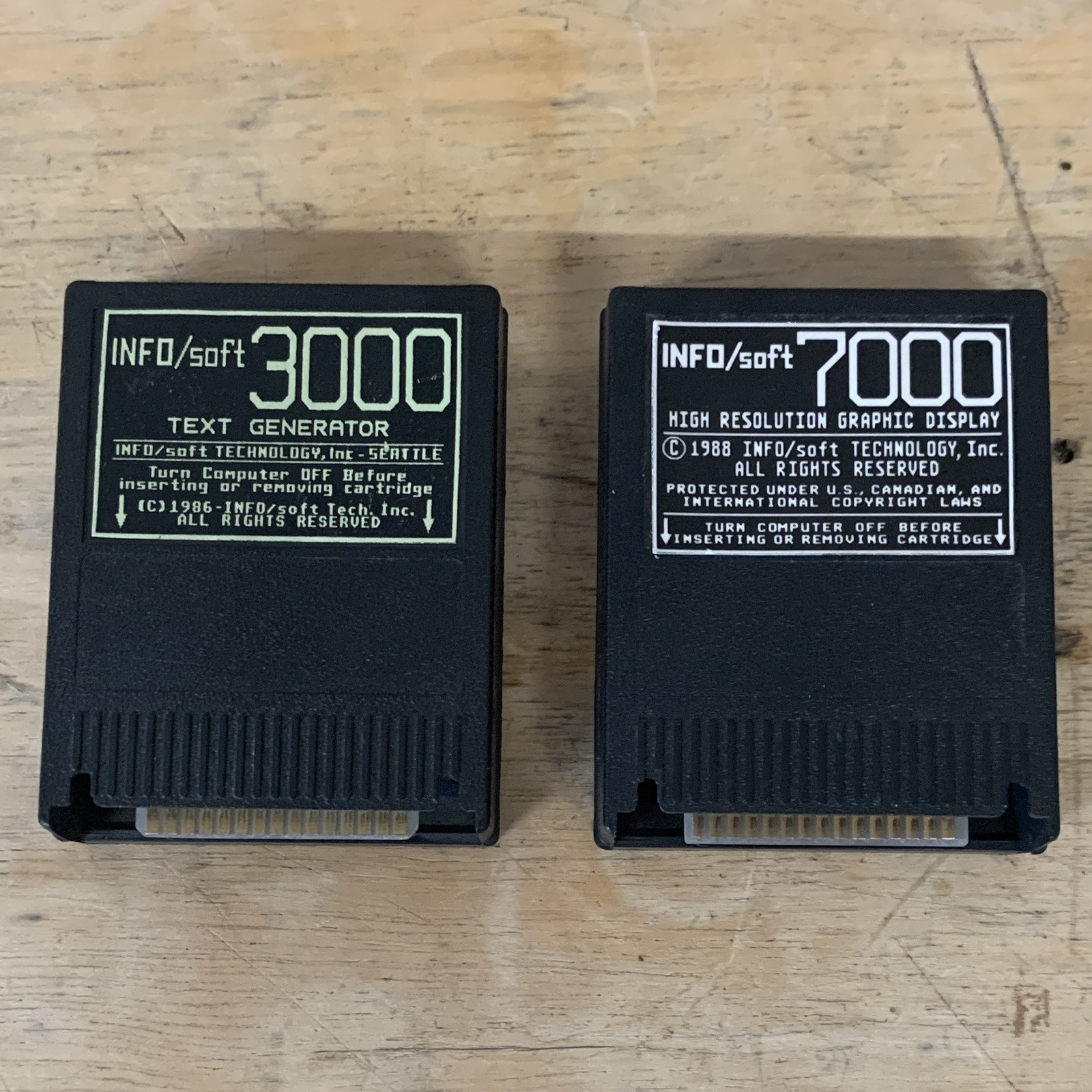 INFO/soft 3000/7000 Cartridge Set, Text Generator & Hi-Res Graphic Display Atari