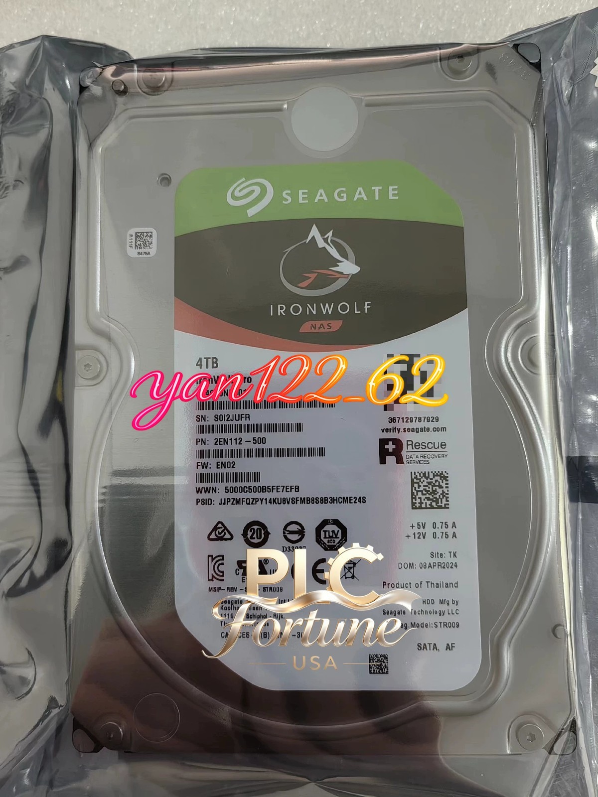1PCS New Seagate ST4000NE001 IronWolf Pro 4TB 7200RPM 256MB SATA 3.5 1PCS New Seagate ST4000NE001 IronWolf Pro 4TB 7200RPM 256MB SATA 3.5