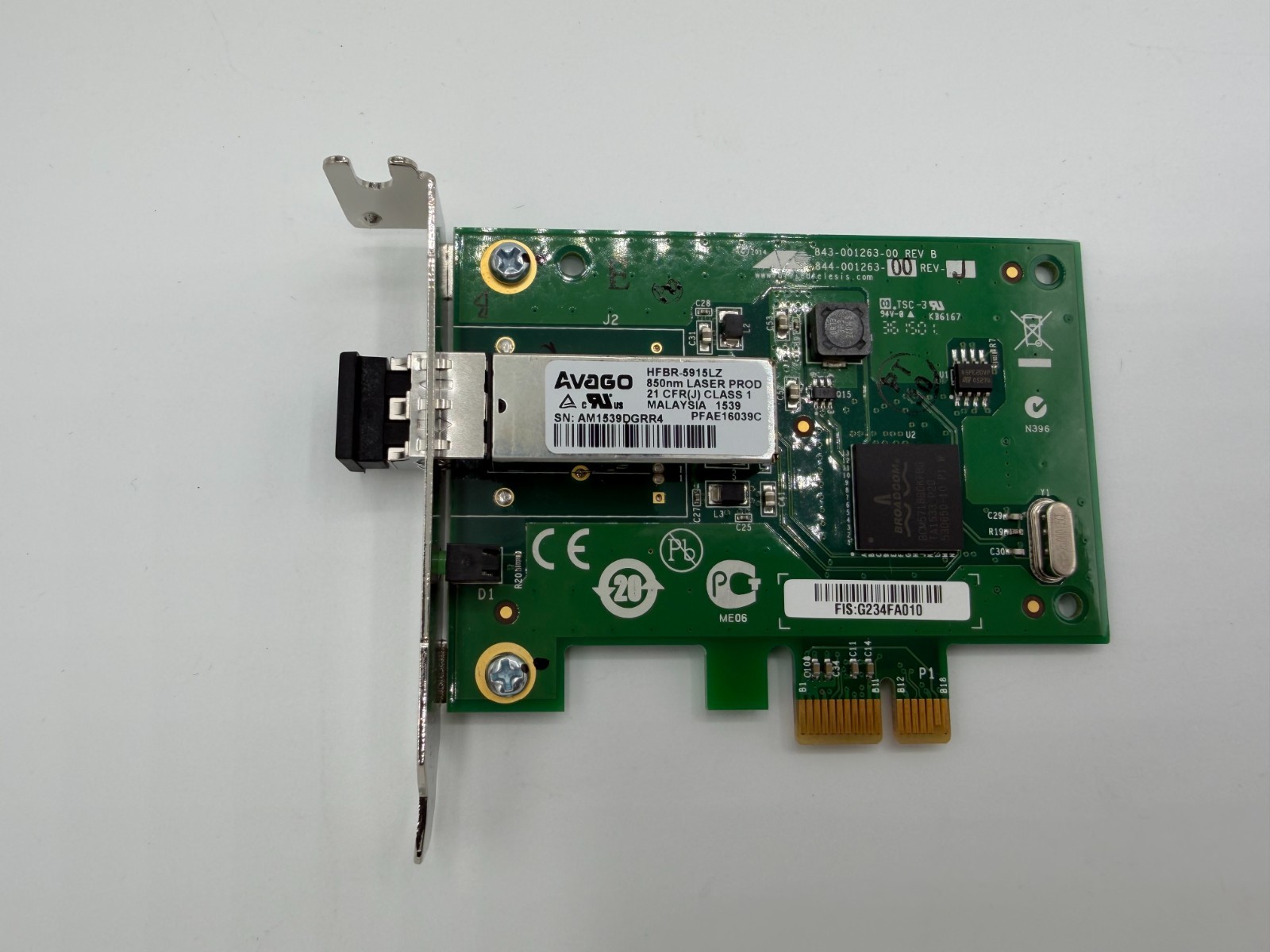Allied Telesis AT-2911SX/LC PCIe x1 Gigabit Fiber NIC 1000SX LC Low Profile Allied Telesis AT-2911SX/LC PCIe x1 Gigabit Fiber NIC 1000SX LC Low Profile