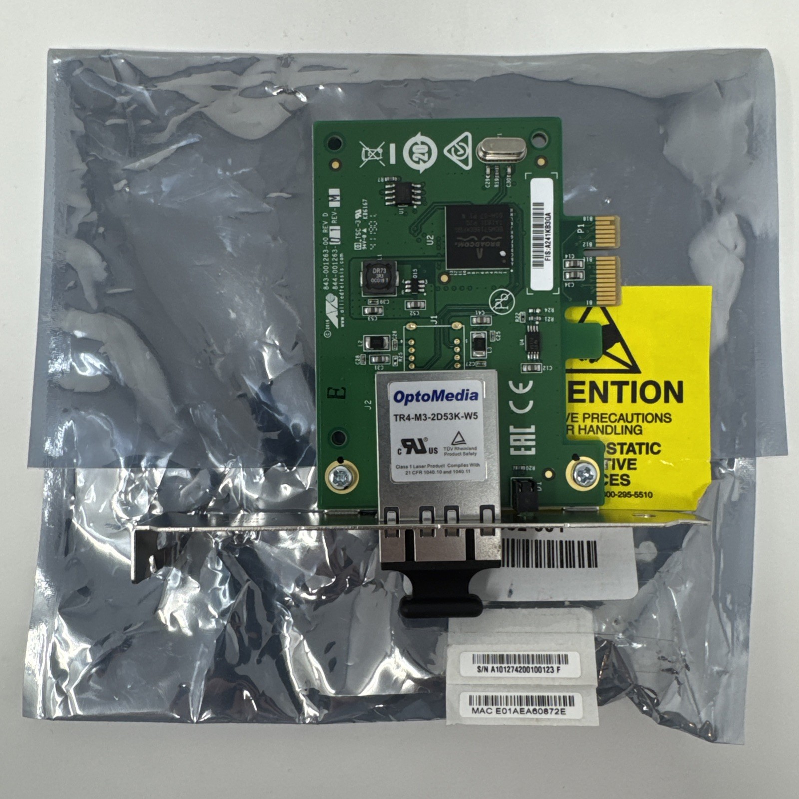 Gigabit Fiber Network Card - SC Fiber Optic Port - OptoMedia TR4-M3-2D53K-W5