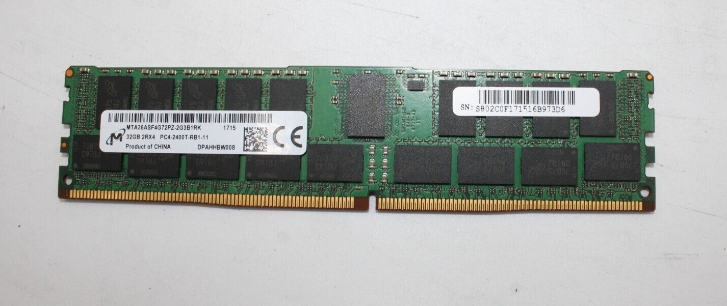 Micron 32GB 2RX4 PC4-2400T-RB1-11 Registered ECC Server Memory RAM
