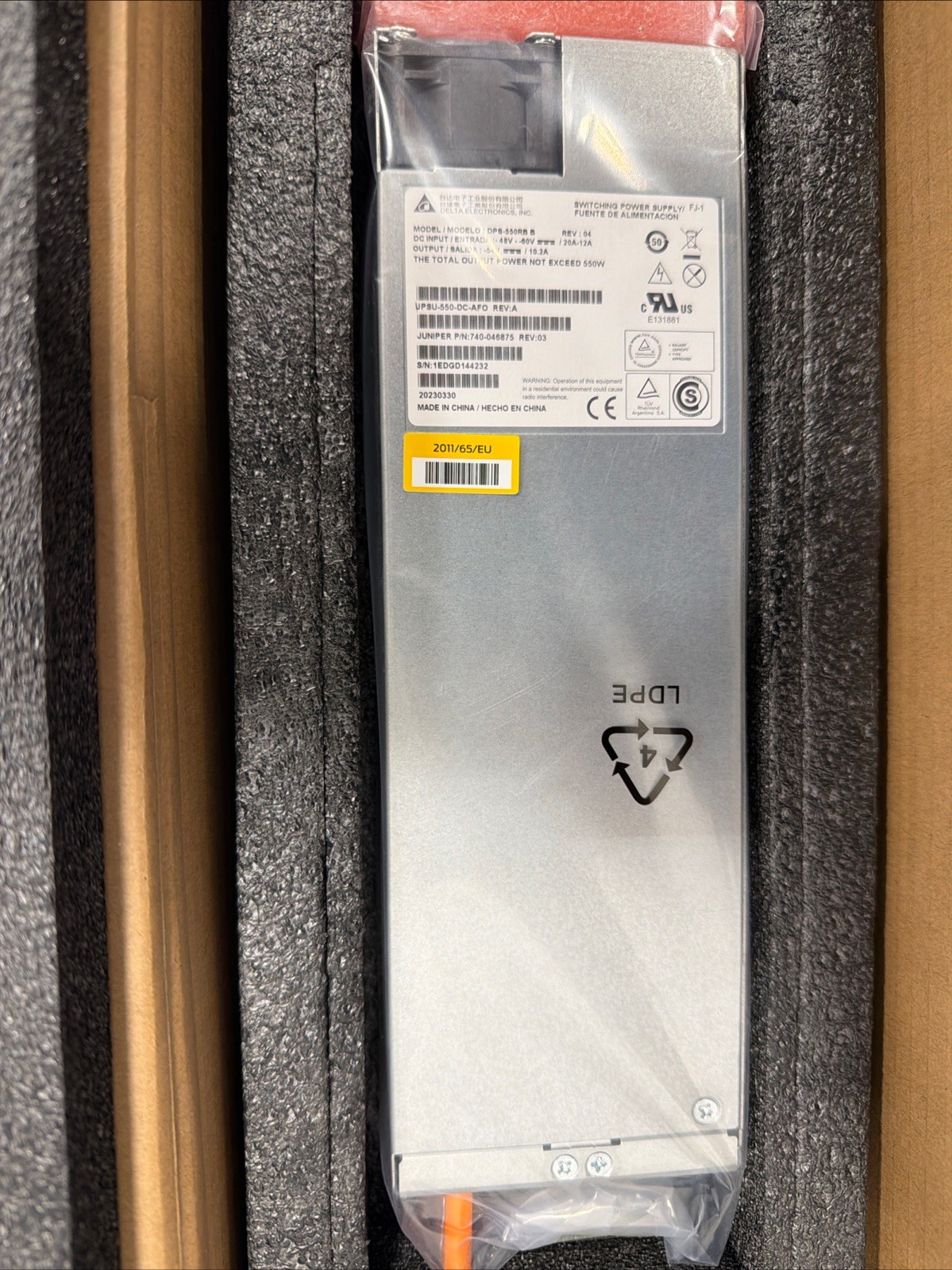 Juniper JPSU-550-DC-AFO Powersupply - Open Box Juniper JPSU-550-DC-AFO Powersupply - Open Box