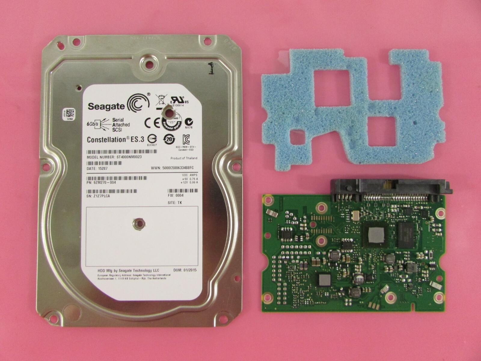 Seagate Constellation ES.3 4TB ST4000NM0023 SAS 9ZM270-004 (PCB Only) Rev D Seagate Constellation ES.3 4TB ST4000NM0023 SAS 9ZM270-004 (PCB Only) Rev D