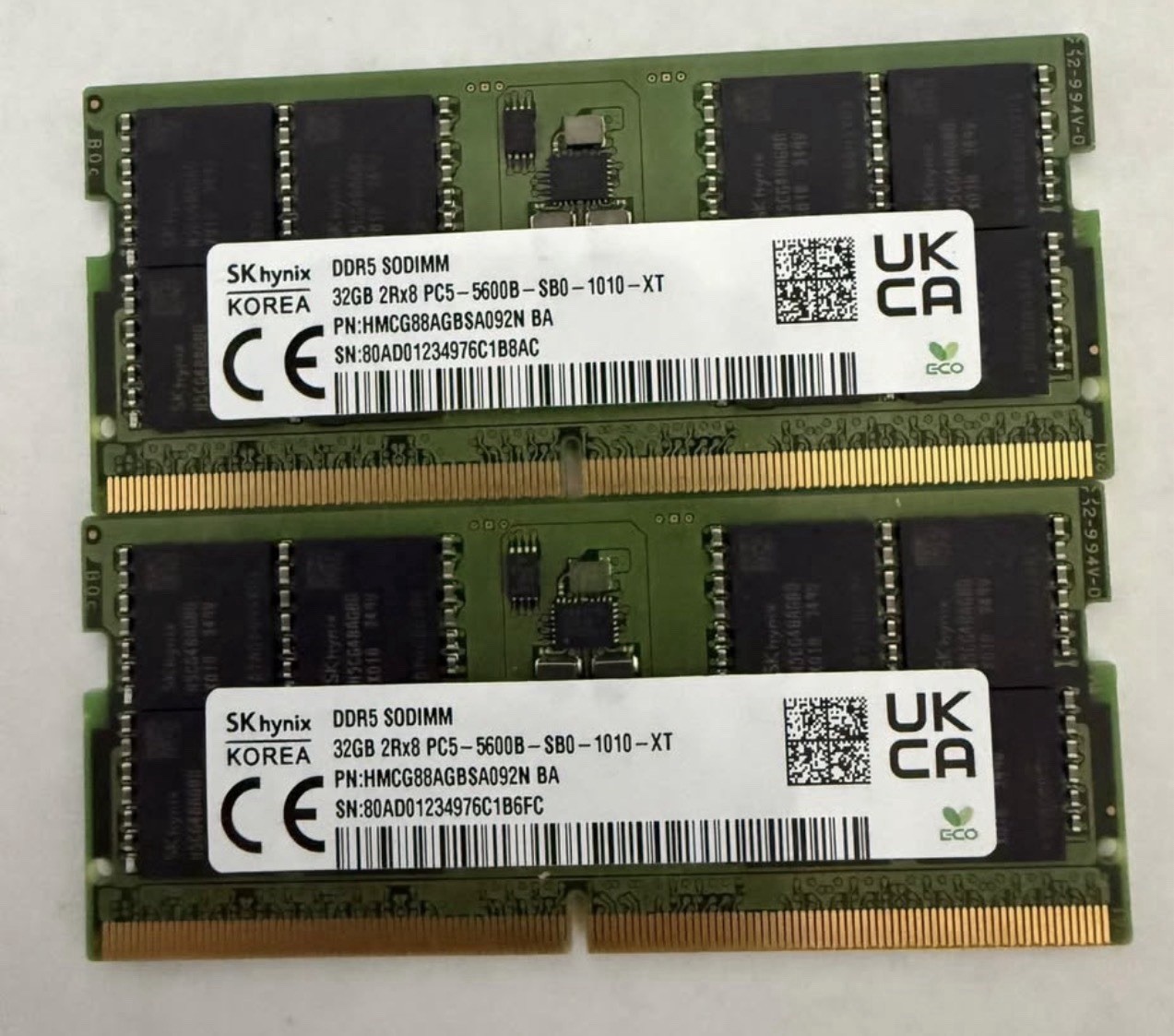 SK hynix 64GB (2x 32GB) DDR5-5600 PC5-5600B SO-DIMM HMCG88AGBSA092N Tested