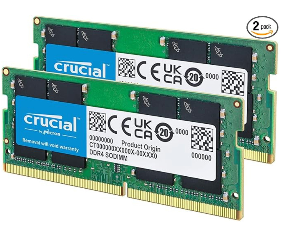 Crucial 32GB KIT 2 x 16GB DDR4 3200MHz PC4-25600 SODIMM Memory CT2K16G4SFRA32A Crucial 32GB KIT 2 x 16GB DDR4 3200MHz PC4-25600 SODIMM Memory CT2K16G4SFRA32A