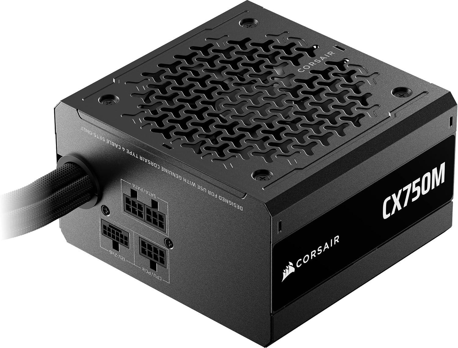 Corsair CX750M 750W 80 PLUS Bronze Semi Modular ATX 3.1 PSU Certified Refurb Corsair CX750M 750W 80 PLUS Bronze Semi Modular ATX 3.1 PSU Certified Refurb