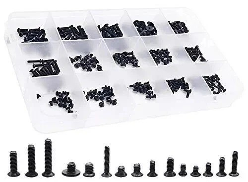 300Pcs Laptop Notebook Screw Kit Black Replacement Screws for HP Dell Lenovo