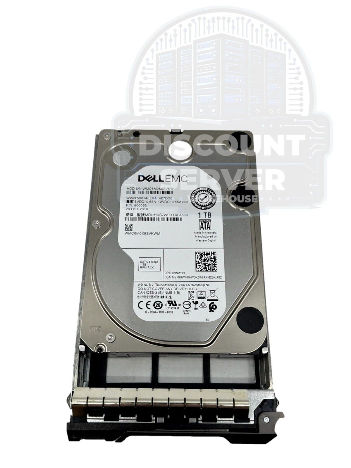 Lot of 4 - Dell 1TB 7.2k 6G SATA 3.5in HDD HUS722T1TALA600 - 0HNWHH