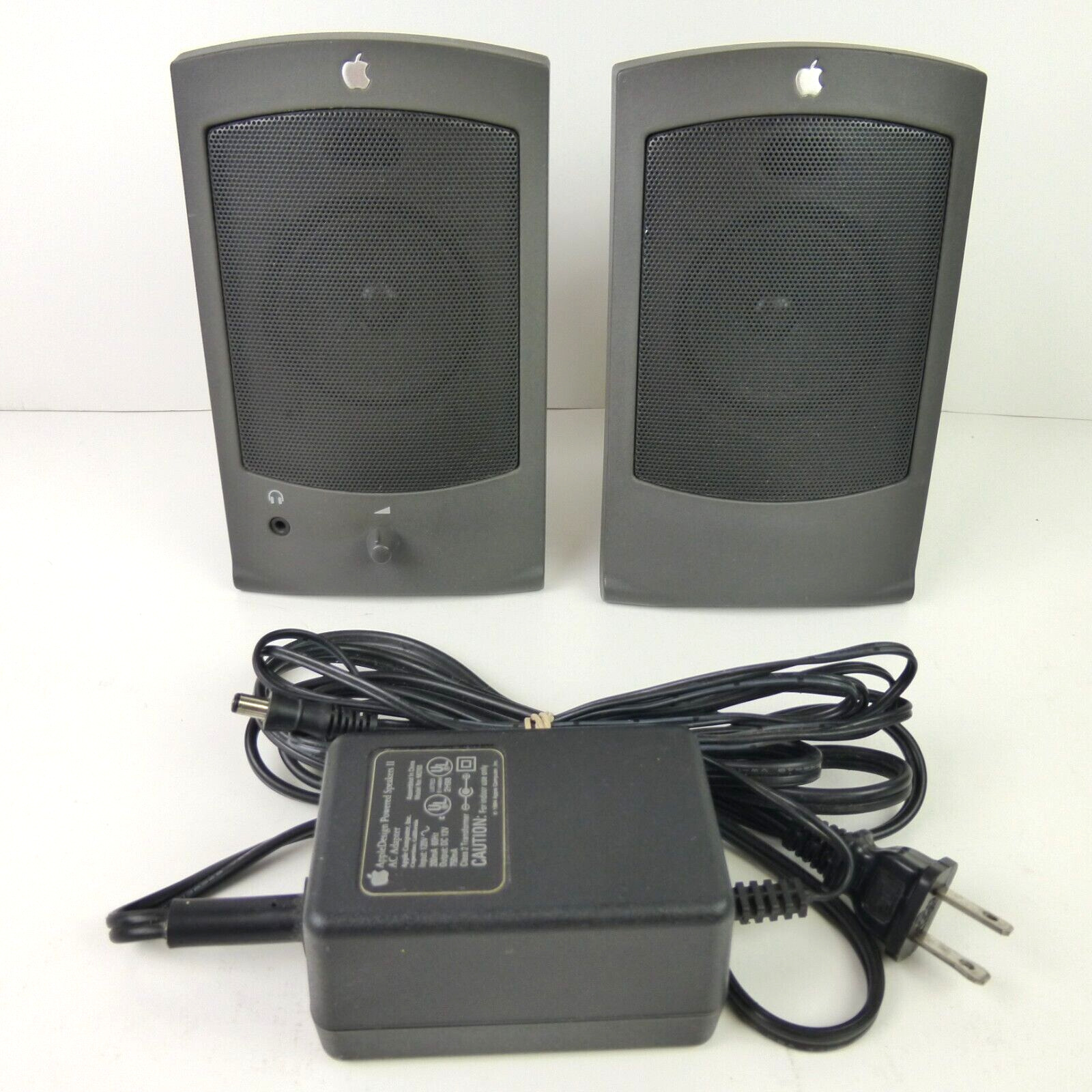 Vintage AppleDesign Powered Speakers II M2497 Pair Power Supply Tested