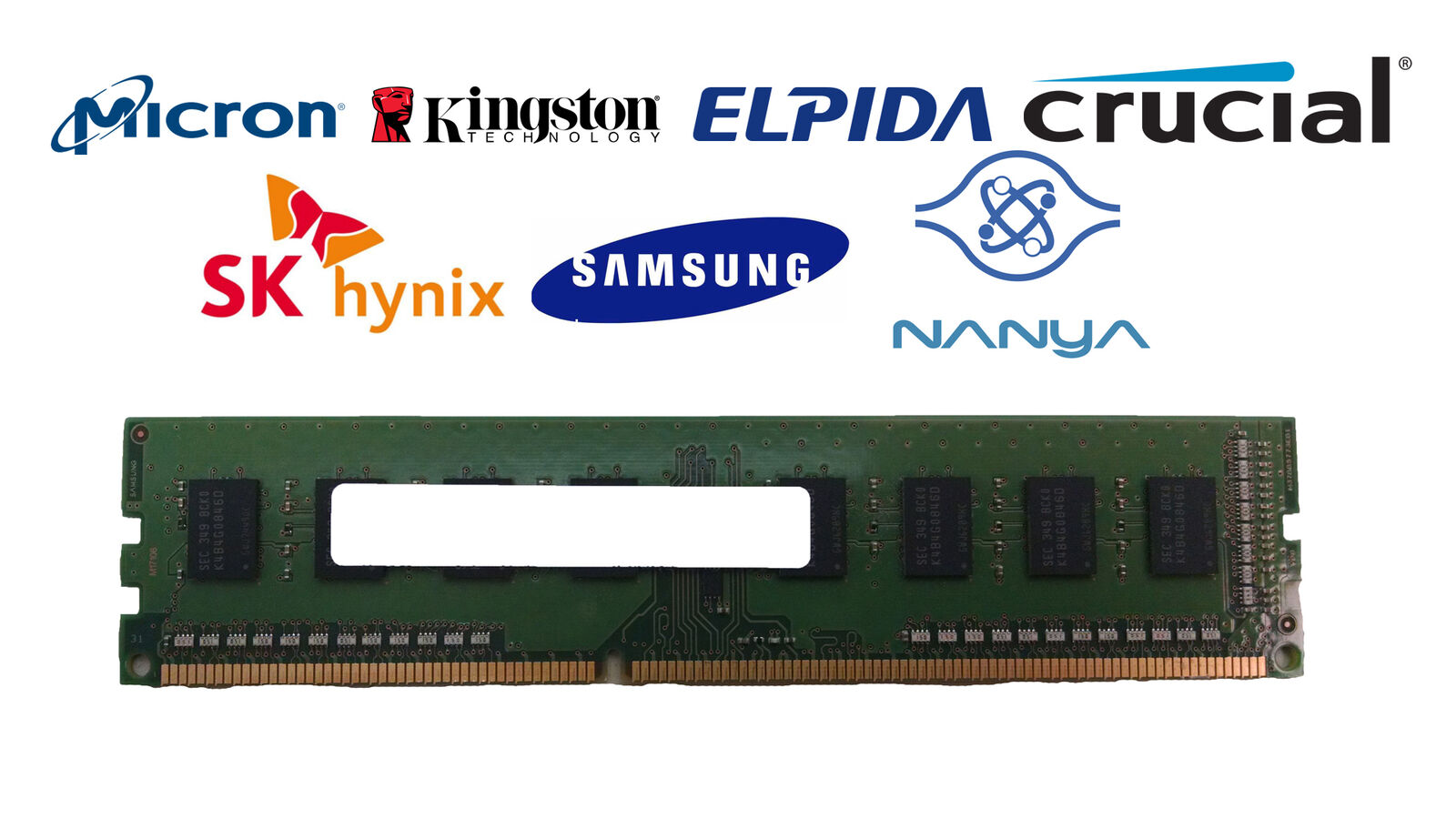 Lot of 50 Major Brand 4 GB PC3-12800 (DDR3-1600) 1Rx8 DDR3 Desktop Memory