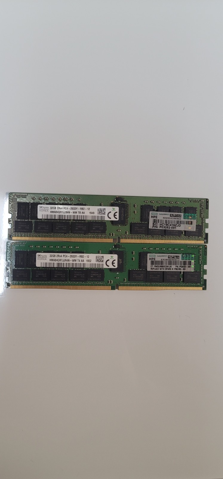 Sk Hynix 32GBx2 Totlal 64gb 2Rx4 PC4-2933Y-R82-12 Sk Hynix 32GBx2 Totlal 64gb 2Rx4 PC4-2933Y-R82-12
