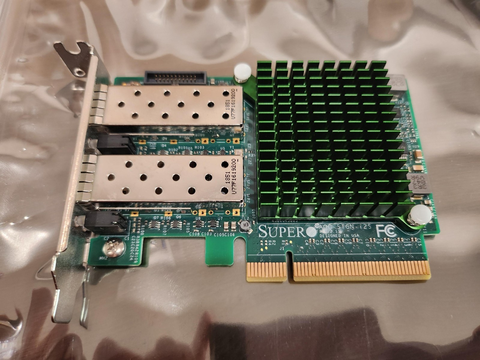 SuperMicro AOC-STGN-I2S V2.11 Dual Port 10GB SFP+ 10GB Card Low Profile SuperMicro AOC-STGN-I2S V2.11 Dual Port 10GB SFP+ 10GB Card Low Profile