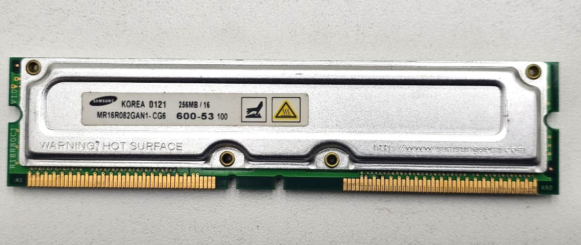 Samsung 256MB PC800 RDRAM RIMM Memory MR16R082GAN1-CG6 RAM Samsung 256MB PC800 RDRAM RIMM Memory MR16R082GAN1-CG6 RAM
