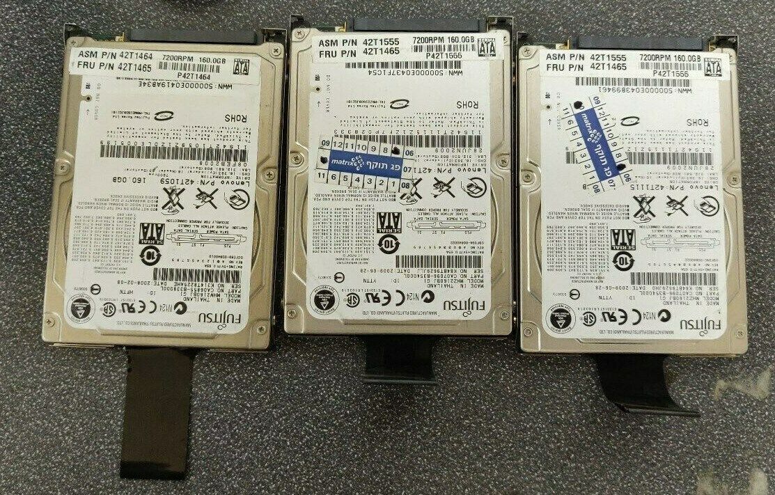 3x IBM / Lenovo 42T1465 / 42T1464 / 42T1555 160GB 7.2K RPM 2.5\