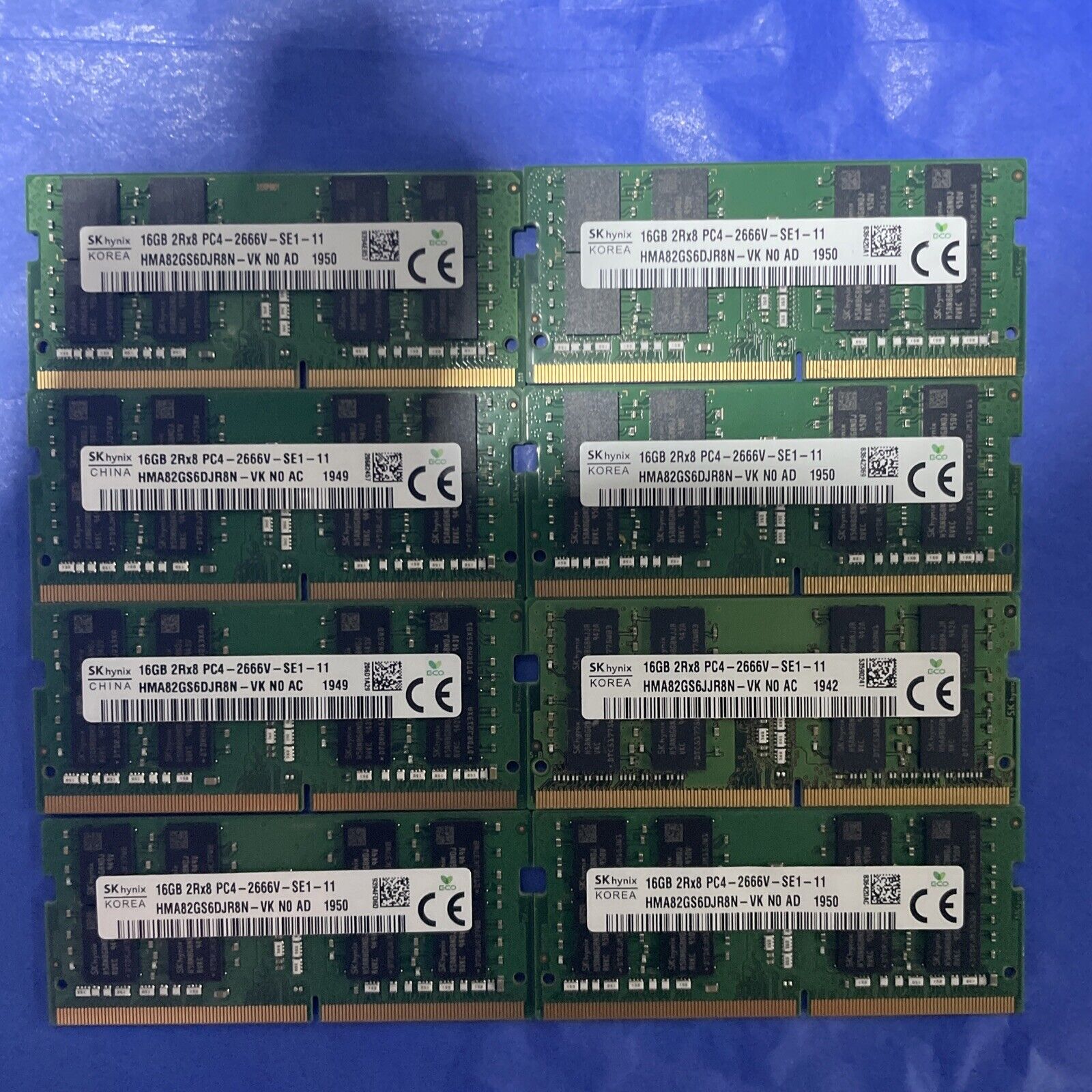 SK Hynix 16GB (Lot Of 8) 2Rx8 PC4 2666V Laptop Memory RAM
