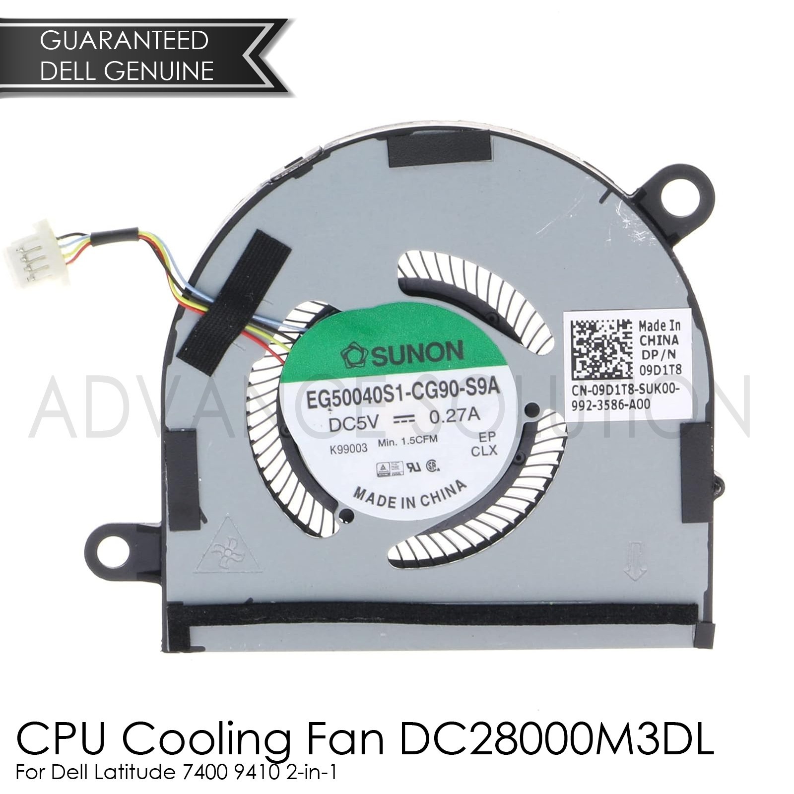 NEW OEM CPU Cooling Fan For Dell Latitude 7400 9410 2-in-1 9D1T8 DC28000M3DL NEW OEM CPU Cooling Fan For Dell Latitude 7400 9410 2-in-1 9D1T8 DC28000M3DL