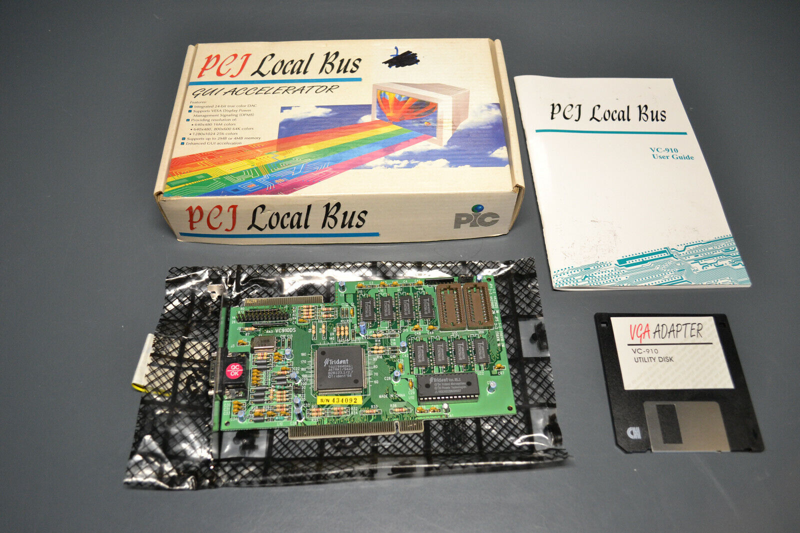 New GUi VC-910 Trident TGUI9440AG PCI VGA Graphics video card 