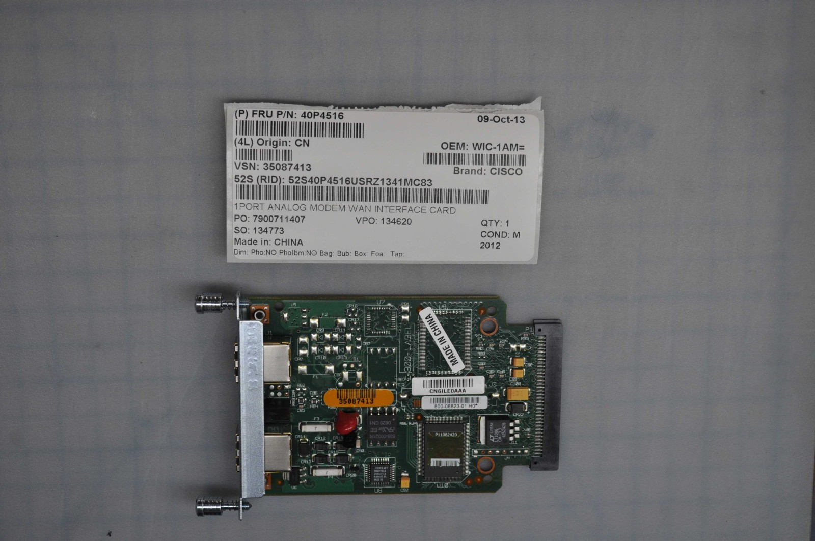 CISCO 1PORT ANALOG MODEM WAN INTERFACE CARD GRADE A WIC-1AM
