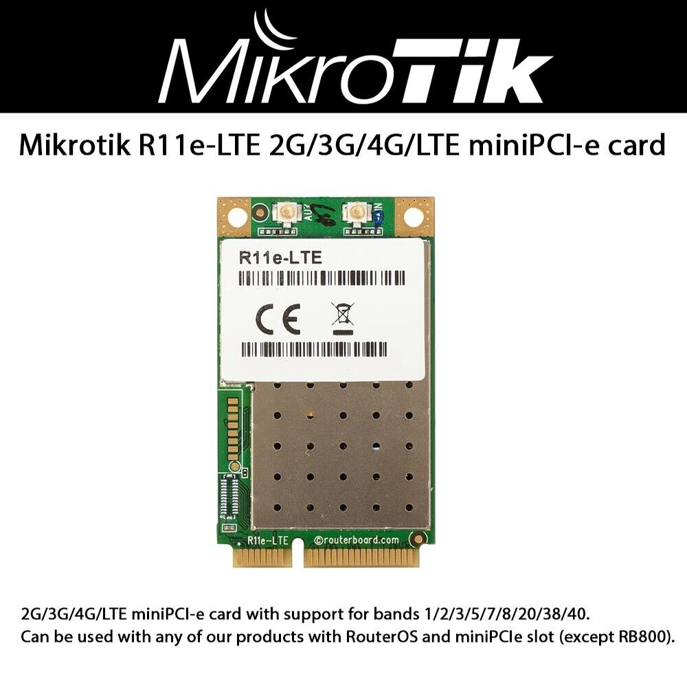 Mikrotik R11e-LTE 2G/3G/4G/LTE miniPCI-e card