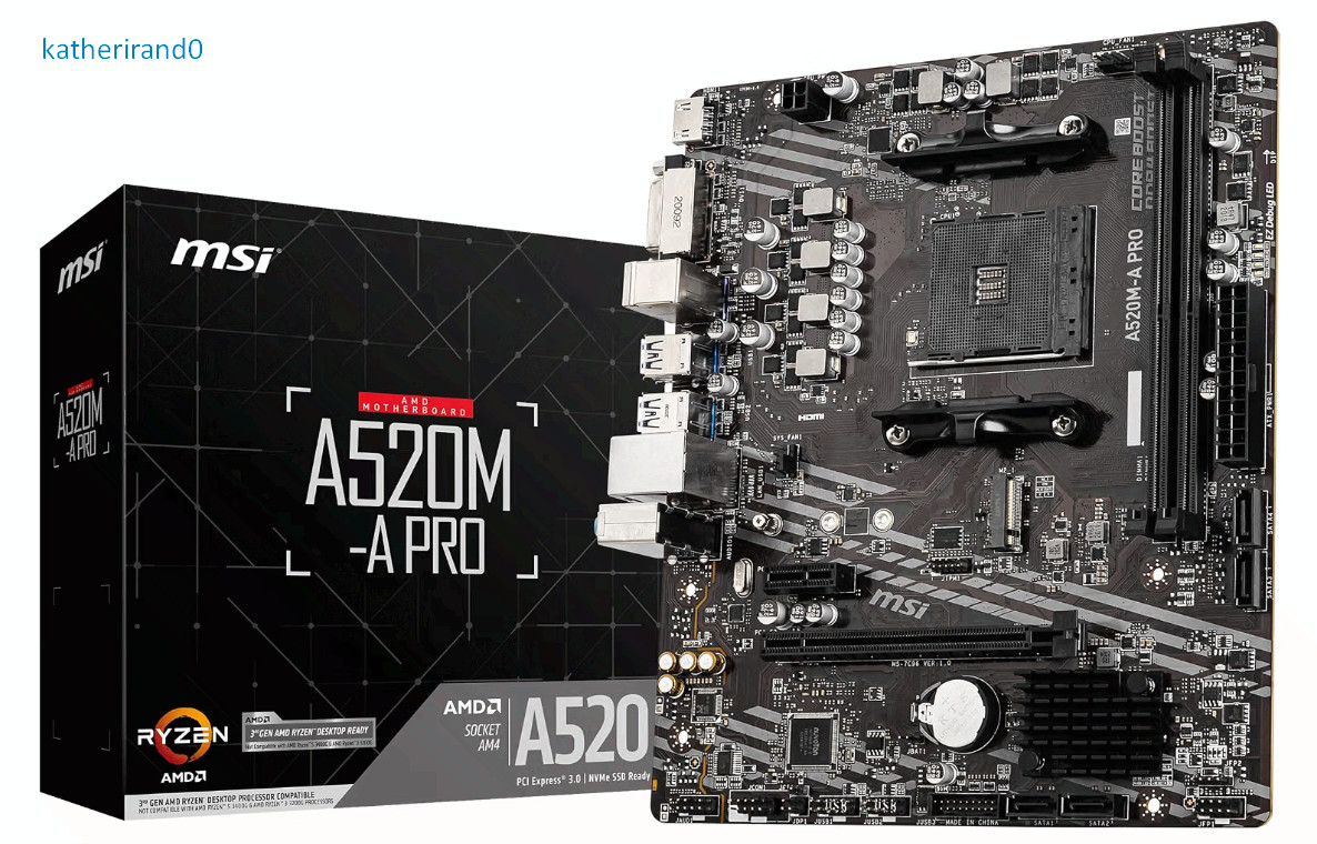 A520M-A PRO V1 Gaming Motherboard, AM4, DDR4, PCIe 3.0, M.2, HDMI/DVI A520M-A PRO V1 Gaming Motherboard, AM4, DDR4, PCIe 3.0, M.2, HDMI/DVI