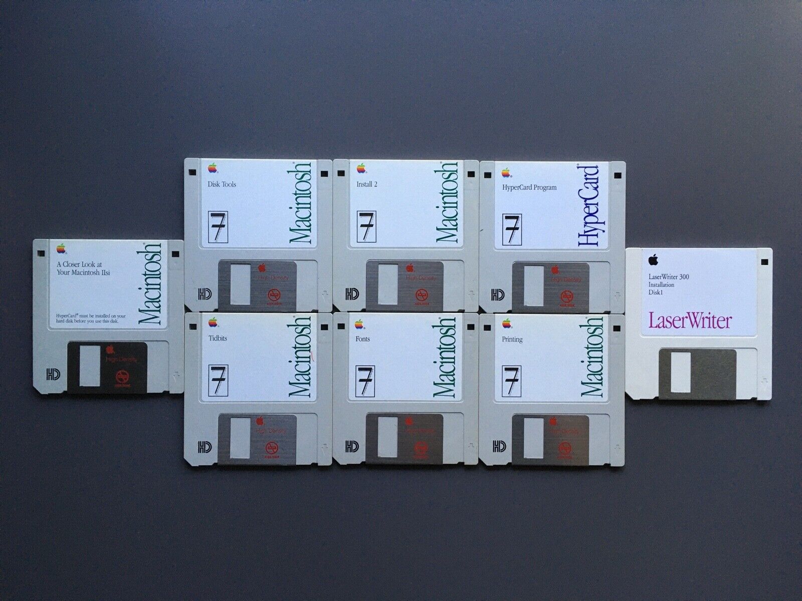 Vintage Software - Apple Macintosh System 7 & Laser Writer Floppy Disks Classic 