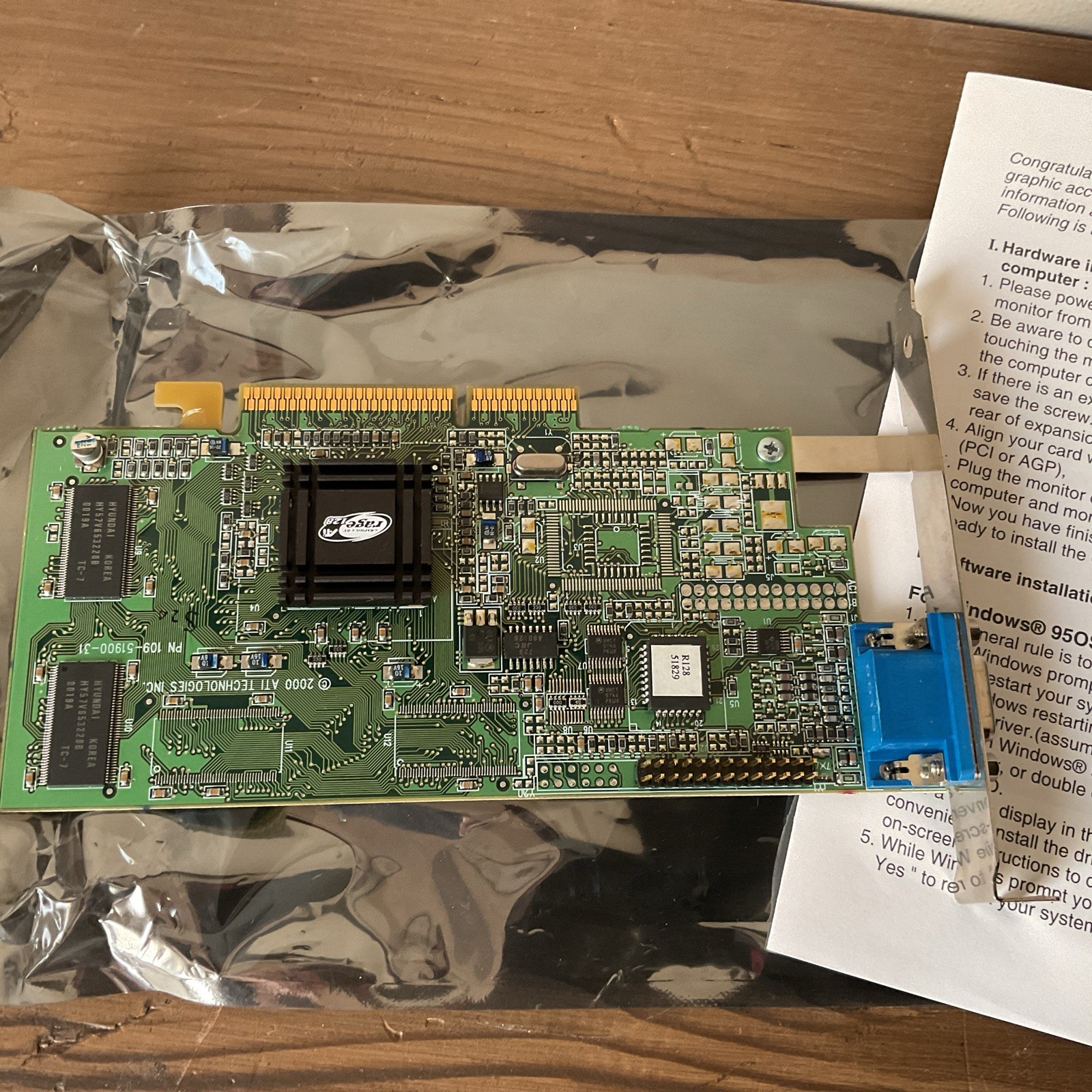 Vtg 2000 ATI Rage 128 16MB AGP Video Graphics Card 109-51900-31 Vtg 2000 ATI Rage 128 16MB AGP Video Graphics Card 109-51900-31