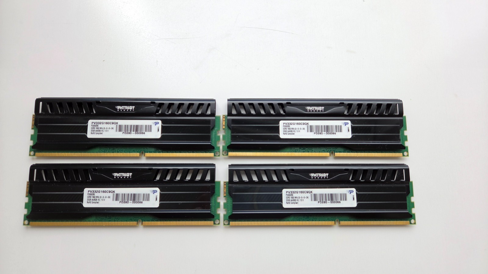 PATRIOT VIPER 32GB (4X8GB) 1600MHz DDR3 RAM MEMORY PV332G160C9QK PATRIOT VIPER 32GB (4X8GB) 1600MHz DDR3 RAM MEMORY PV332G160C9QK