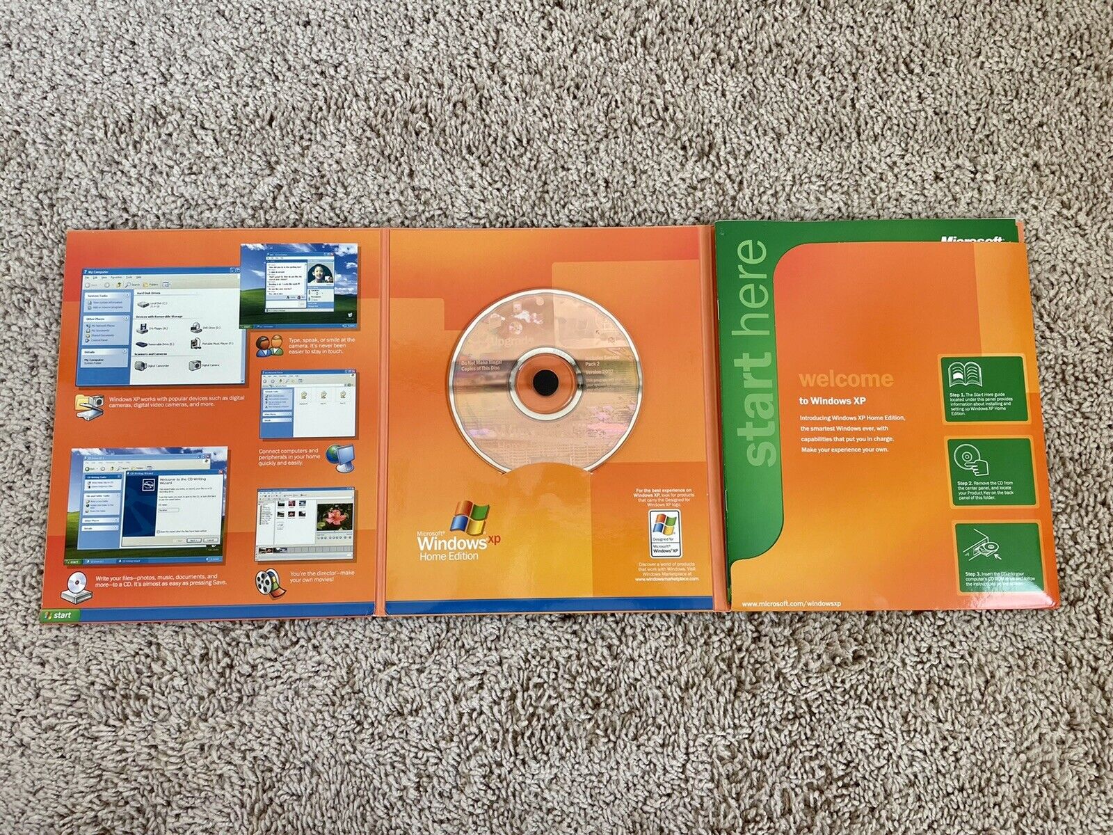 Microsoft Windows XP Home Edition CD disc - With Product Key/Serial Number