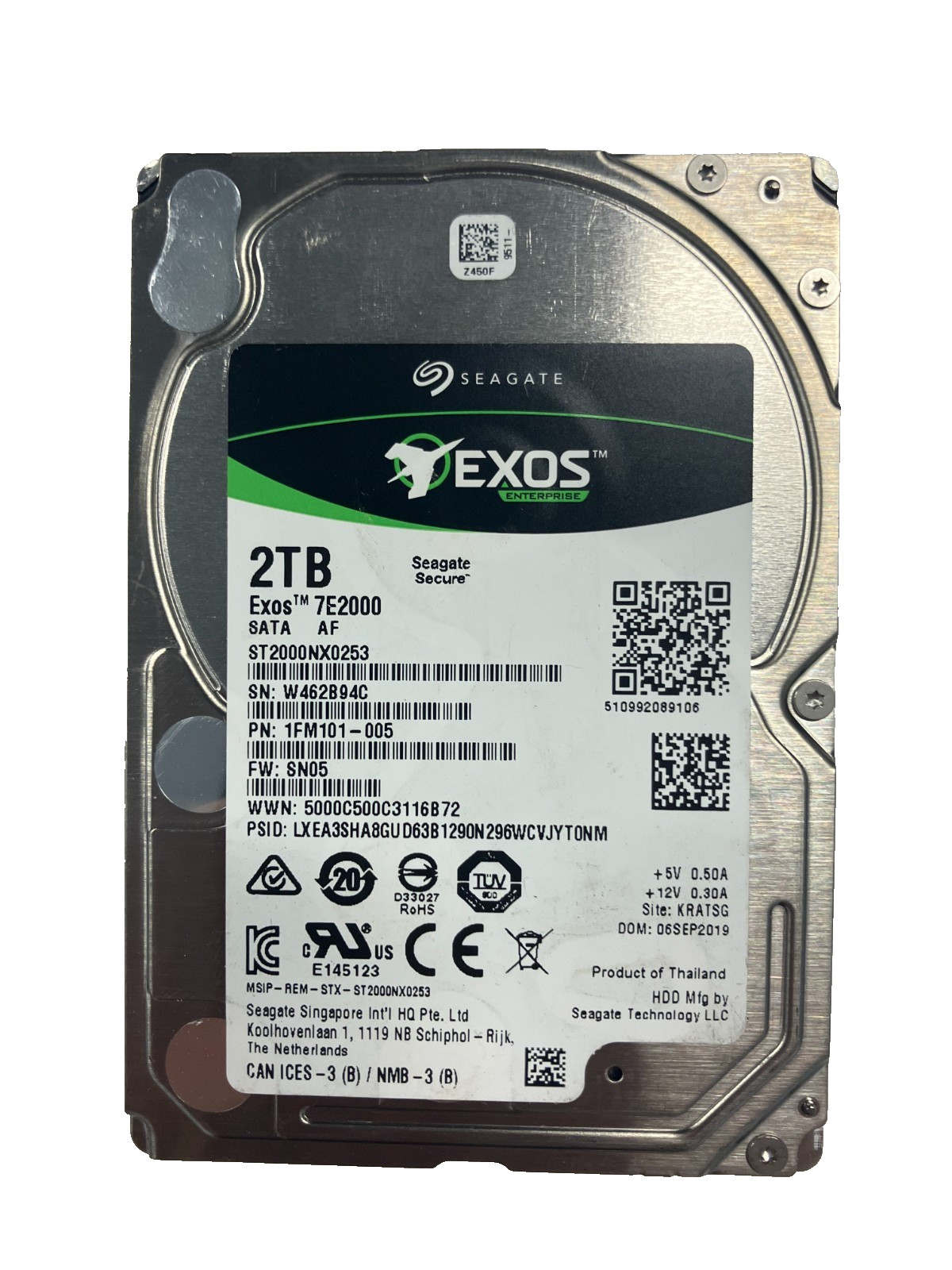 Seagate Exos ST2000NX0253 HDD 2TB SATA 7.2K 2.5\