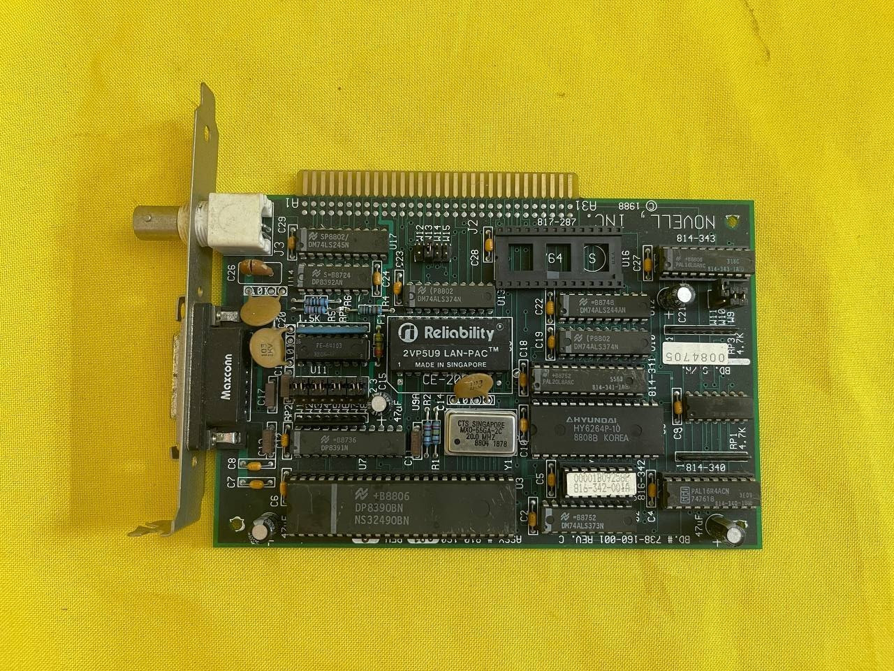 Reliability LAN-PAC ISA ARCnet Network Adapter Card Novell 1988 Vintage PC - SR Reliability LAN-PAC ISA ARCnet Network Adapter Card Novell 1988 Vintage PC - SR