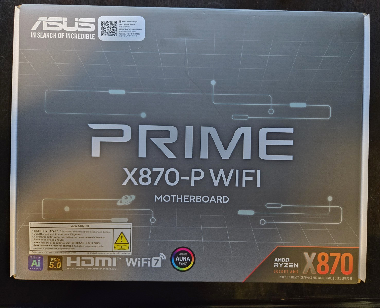 ASUS PRIME X870-P WIFI ATX AM5 AMD DDR5 Motherboard Wi-Fi 4-DIMM ASUS PRIME X870-P WIFI ATX AM5 AMD DDR5 Motherboard Wi-Fi 4-DIMM