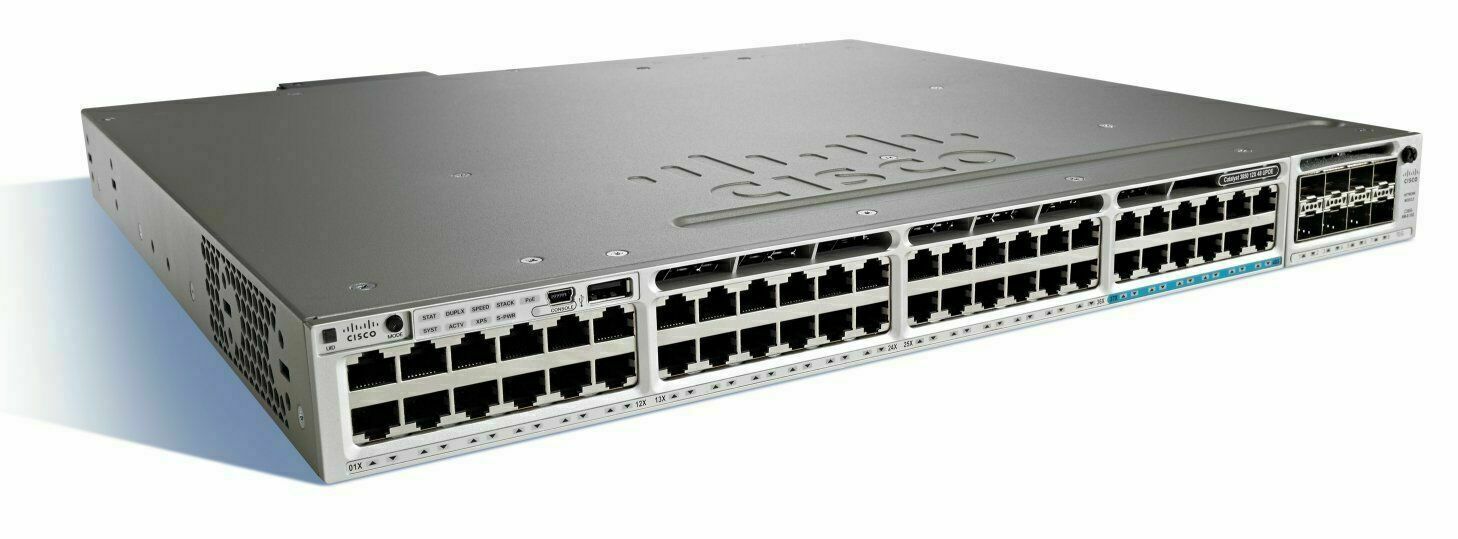 Cisco WS-C3850-12X48U-E 48 Port UPoE IP Services 12 mGig 36Gig L3 Switch TaxInv